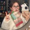New Rainbow Scarf with Wool Women's Autumn and Winter Versatile Cute Girl Student Neck Scarf