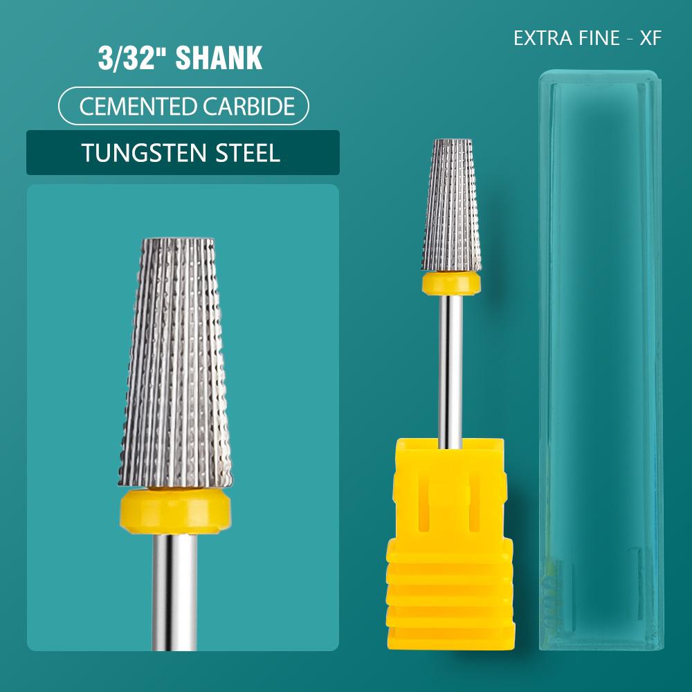 5 In 1 Carbide Tungsten Nail Bit Dual Rotation Volcano/Tornado Milling Cutters Fast Remove Acrylic Hard Gel ManucureTools
