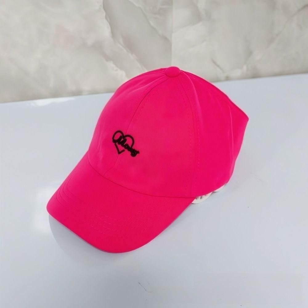 Breathable Parent-child Cap Solid Color Visor Cap Heart Embroidered Baseball Hat For Women Kids