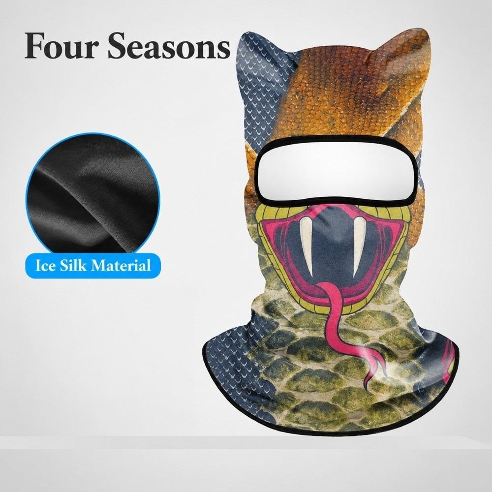 Windproof Balaclava Mask Ice Silk Eared Head Cover Novelty Full Face Mask Cycling/Party/Outdoor