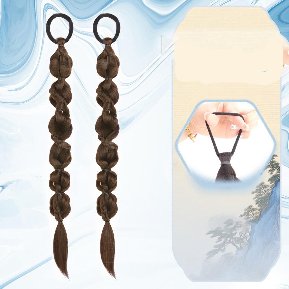 70см Парик-хвост в китайском стиле из синтетических плетеных волос для женщин, длинный, двойной скрученный, боксерские косы, наращивание волос