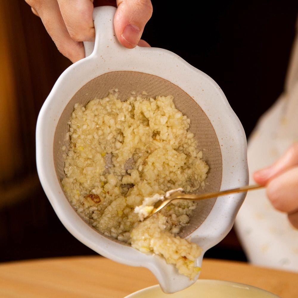 Manual Ceramic Grinding Bowl Safety Rice Paste Bowl Baby Food Milling Bowl  Garlic Ginger Grinding