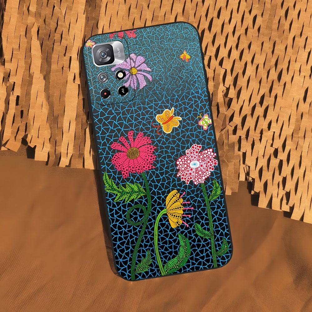 Yayoi Kusama Phone Case for Xiaomi 15 14 13 12 Mi 11 ultra Pro Lite Black Soft Silicone Cover