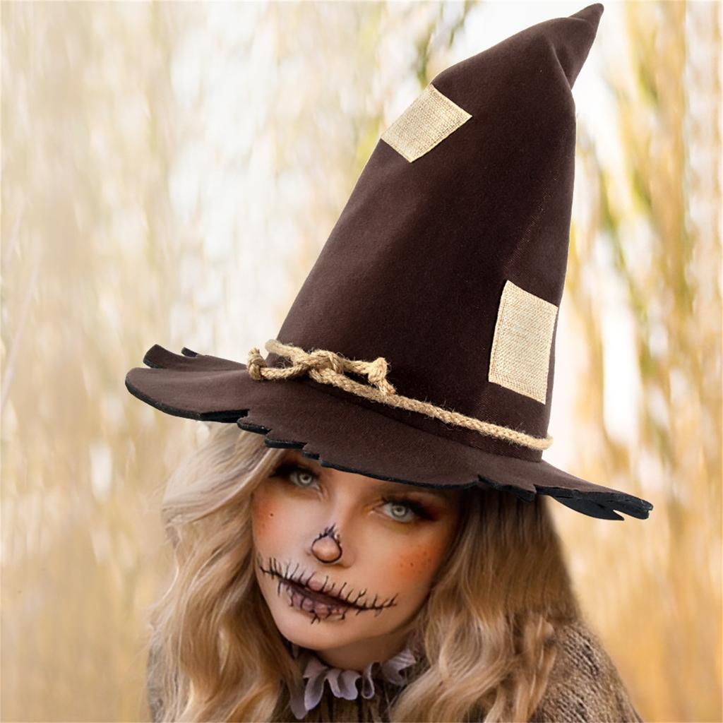 Scarecrow Patch Witch Witch Hat Halloween Witch Hat Party Accessories Makeup Costumes