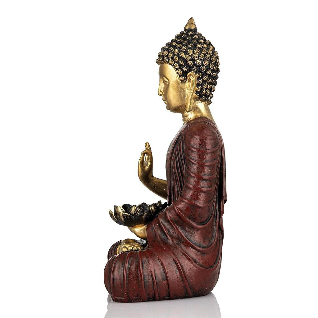 Последняя статуя сидящего Будды, экспонат, идол, предметы домашнего декора для гостиной и подарки (КРАСНЫЙ Золотой)