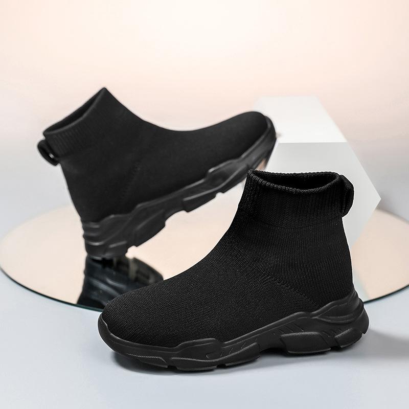 Children's Fly-woven Sneakers 2025 New Boys and Girls Breathable Mesh Lightweight Non-slip One-pedal Socks Shoes
