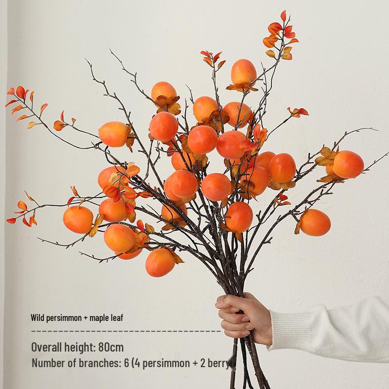 Bionic Dried Flowers: New Year Artificial Persimmon Bouquet, Living Room Decoration & Ornaments