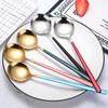 Big Size Stainless Steel Spoon Creative Spoon Ice Cream Dessert Spoon Long Handle Korean Bibimbap Soup Spoon Kitchen Gadget