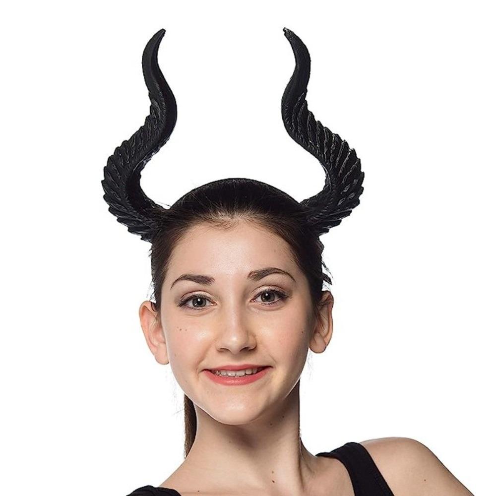 Dark Series Halloween Horns Headband PU Halloween Hair Hoop Novelty Cosplay Hairband Men