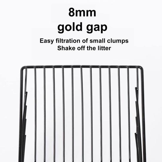 Совок с антипригарным покрытием, металлическая лопата для кошачьего туалета, удобная длинная ручка, лопата для кошачьих какашек, домашних животных