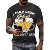 Fashion Men's T-Shirt Funny Beer Festival Graphic Print Men's and Women's Tees Top Summer Street Short Sleeve Casual Outdoor Men's Clothing
