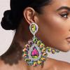 Серьги-подвески со стразами Stonefans для женщин  Большие аксессуары для Drag Queen  Заявление  Модные хрустальные серьги-подвески  Украшения
