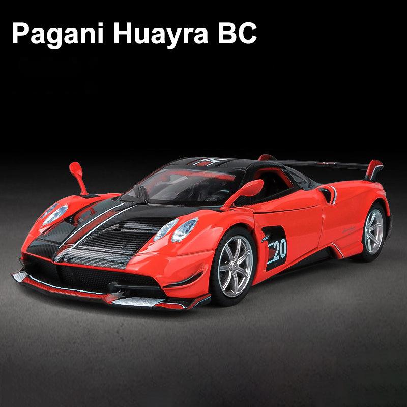 1:32 Pagani Huayra BC Суперкар, игрушечный автомобиль из сплава, металлическая коллекционная модель автомобиля, звук и свет, игрушки с откатным механизмом для детей