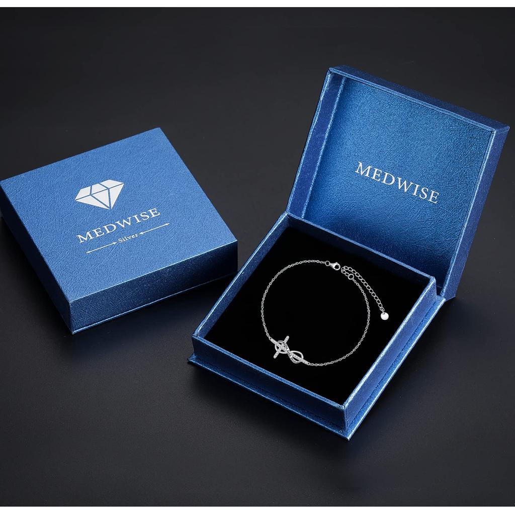 Infinity Cross Anklet Bracelet 925 Sterling Silver Religious Cross Anklet Faith Hope Adjustable Bracelet Cross Jewelry Christmas Gift Daughter Mother