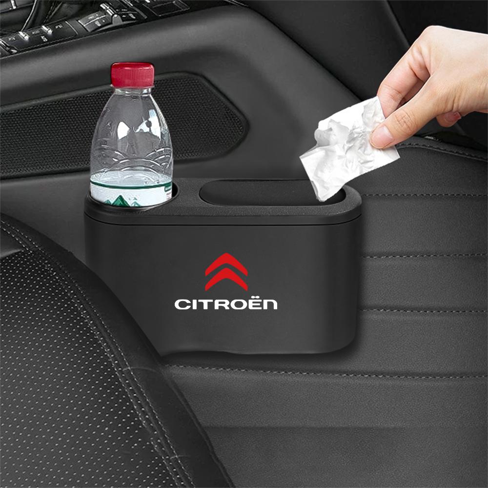 ABS Car Door Side Hanging Trash Can With Water Bottle Holder Trash Bin For Citroen C1 C3 C4 C4L C5 C6 VTS C-ELYSEE C4L DS3 DS ZX