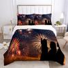 Комплект постельного белья с фейерверками, разноцветные огни, пододеяльник, празднование Рождества, тематическое одеяло, королева, для взрослых, подростков, детей, декор