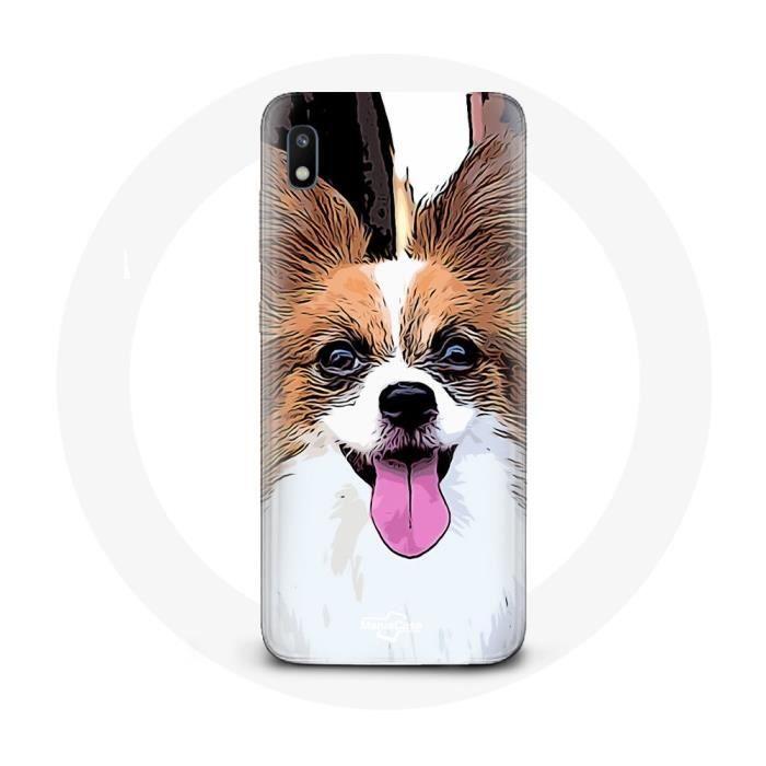 Чехол для Samsung Galaxy A10 Континентальный карликовый спаниель бабочка Щенячий Белый и коричневый