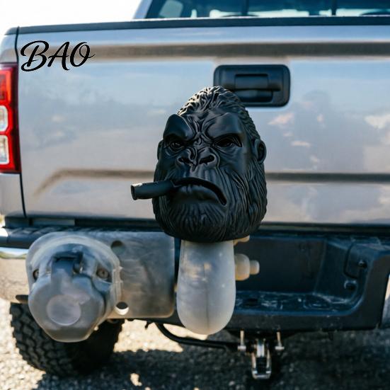 Tough Guy Style Trailer Accessory Hitch Cover, Gorilla Shape Coupling Cover Cap, Towing Unique Design Tow Hook Dustproof Protector for Truck