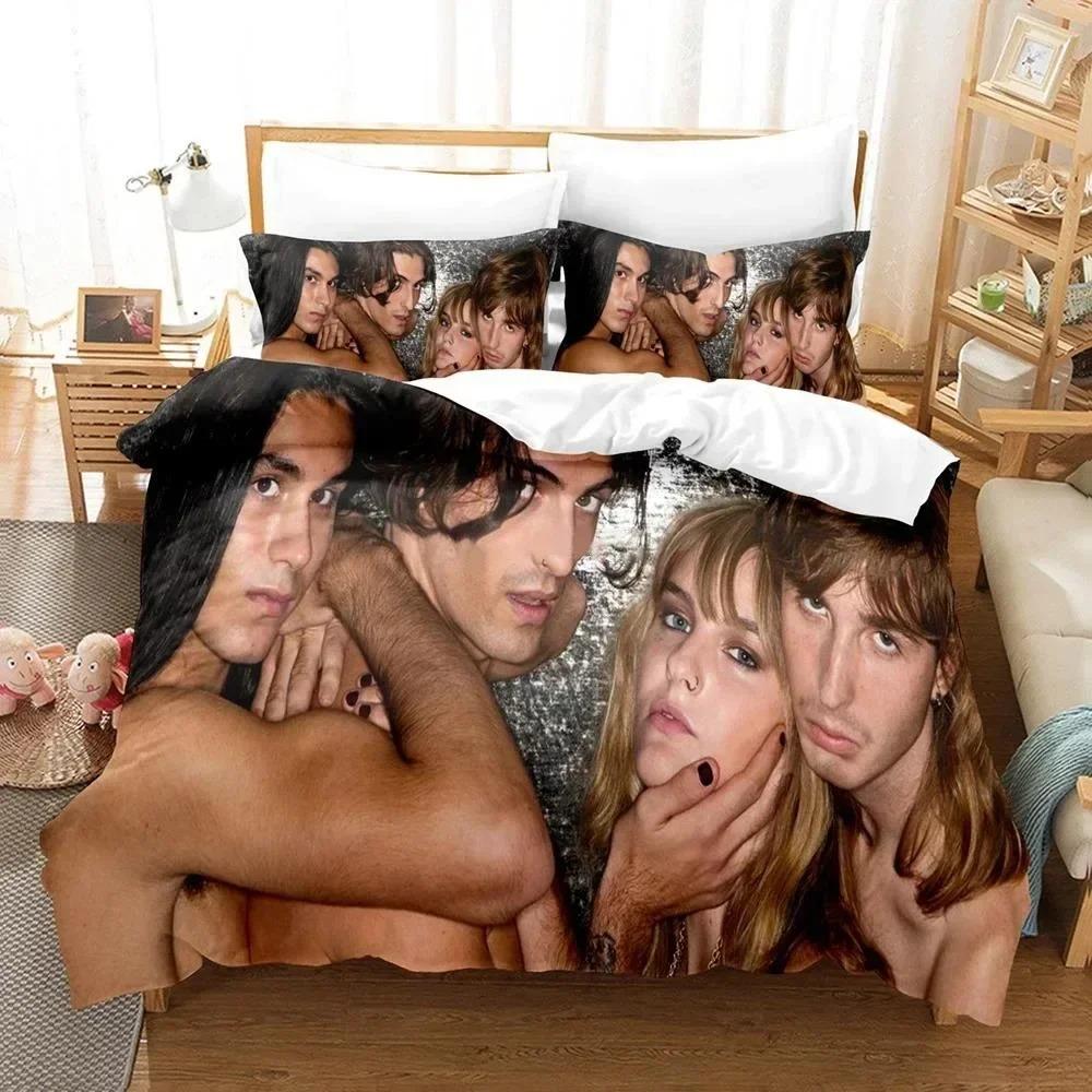 NEW 3D Maneskin Duvet Cover Pillowcase Bedding Set Adult Boy Girl Bedroom Decoration Children Single Double Large