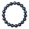 Blue Tiger Eye Bead Bracelet | Unisex Hawk's Eye Stone | Round Beaded Bracelet | Single Circle Style