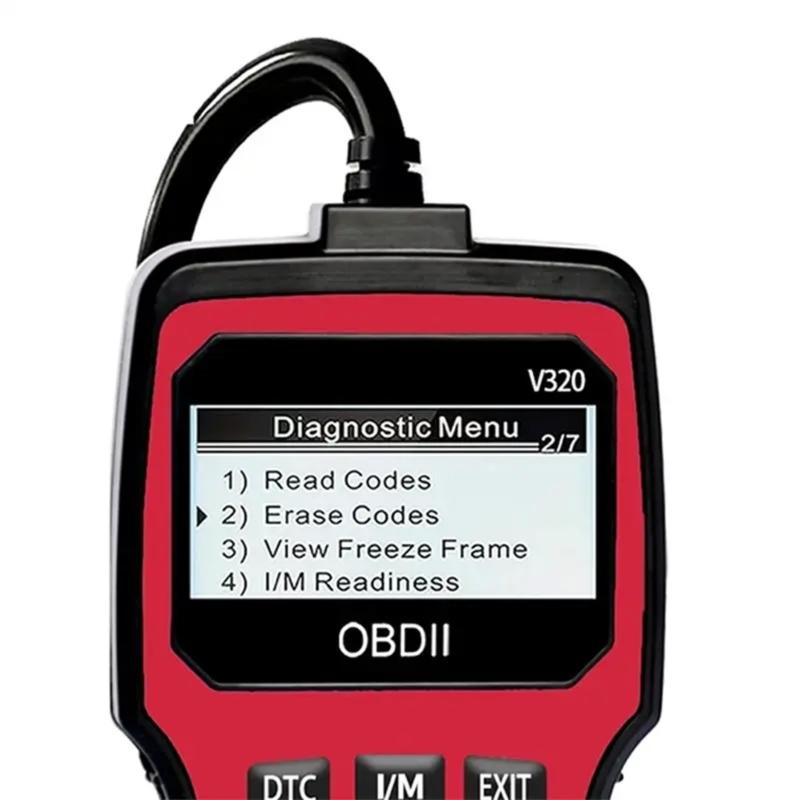 Компактный сканер неисправностей двигателя OBD2 с поддержкой 10 языков и большим дисплеем для быстрой диагностики проблем автомобиля