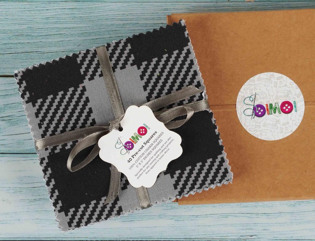 Soimoi Набор готовых квадратов из хлопчатобумажной ткани с принтом лесоруба, 5 дюймов, для лоскутного шитья своими руками