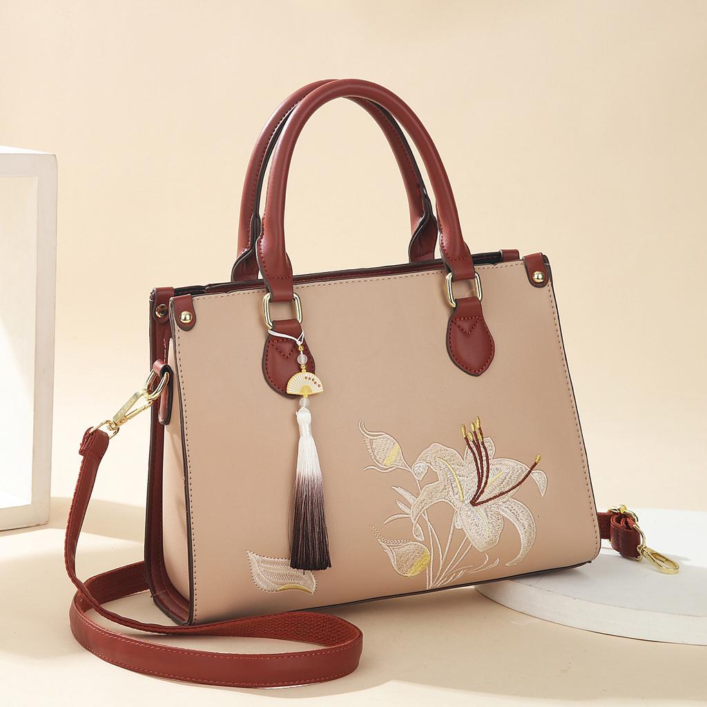 Женская сумка-мессенджер для мамы 2025 новая высококлассная вышивка в китайском стиле для среднего возраста свадебная сумка большой вместимости