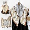 New Square Scarf Gardenia Color Matching Imitation Silk Scarf Thin Light Soft Shawl Scarf Breathable Sun Protection