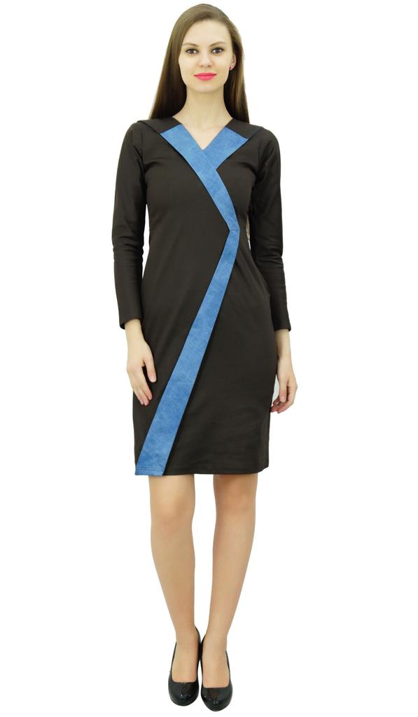 Bimba Женское элегантное облегающее платье с длинным рукавом Дизайнерские платья