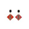 Traditional Chinese Pendant Earring Rhinestone Red Geometric Earrings  Festival Gifts