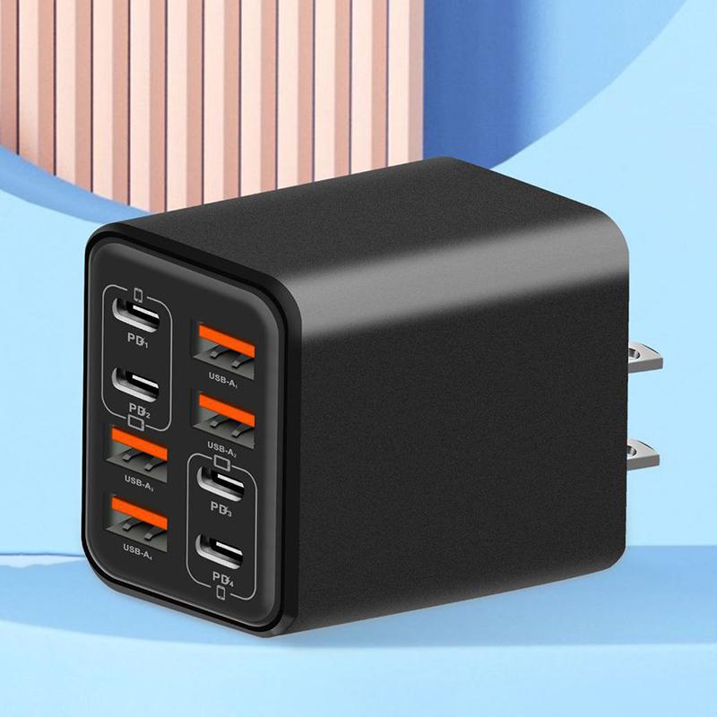 240 Вт Gan USB-C Зарядное устройство 8 в 1 Быстрая зарядка Зарядное устройство для телефона Адаптер питания для EU/US/UK вилки Настенное зарядное устройство