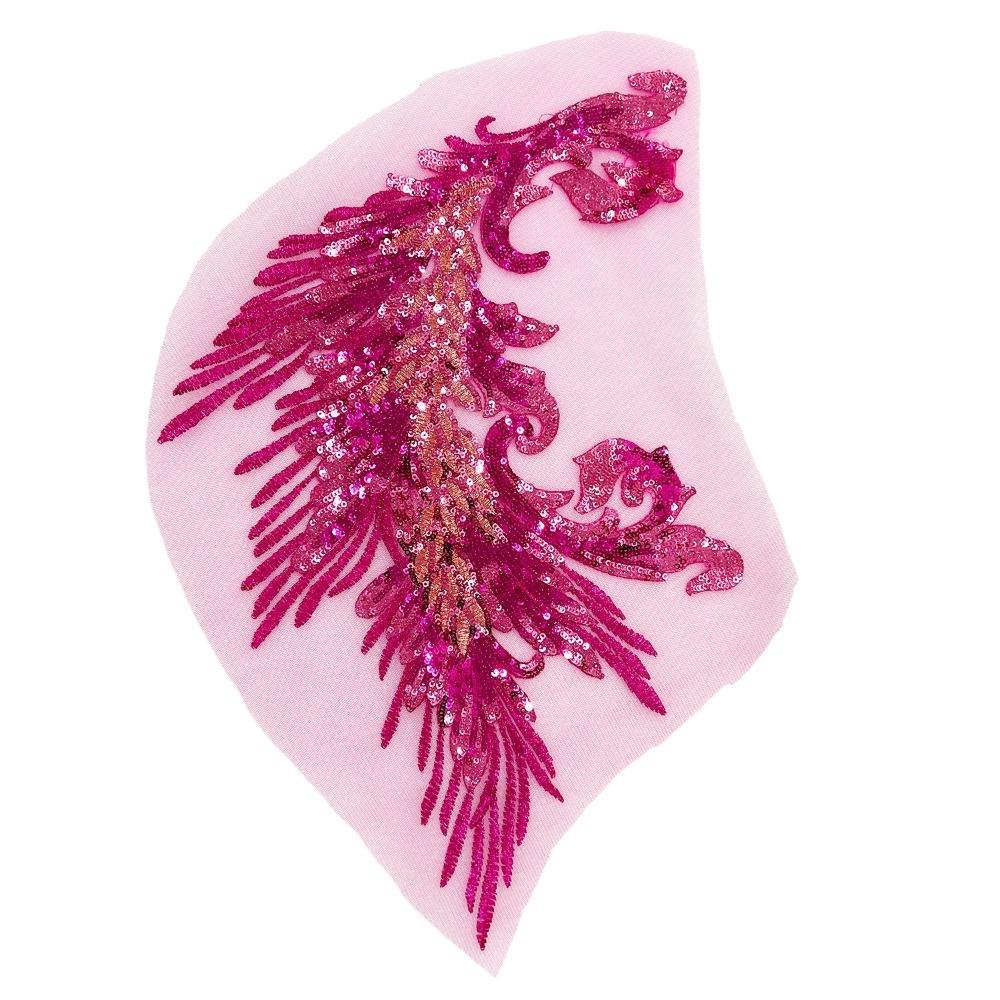 Пайетки в виде пера феникса, нашивки, аппликации для одежды своими руками, классические модные платья