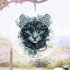 1pc Metal Mandala Cat Face Wind Chime with 360° Rotating Hook - 3D Printed Outdoor Garden Decor, No Batteries Needed