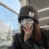 Осенне-зимние шапки для женщин, однотонные вязаные шерстяные шапки, модные и универсальные шапки-мешки, подчеркивающие лицо, маленькие теплые шапки от холода
