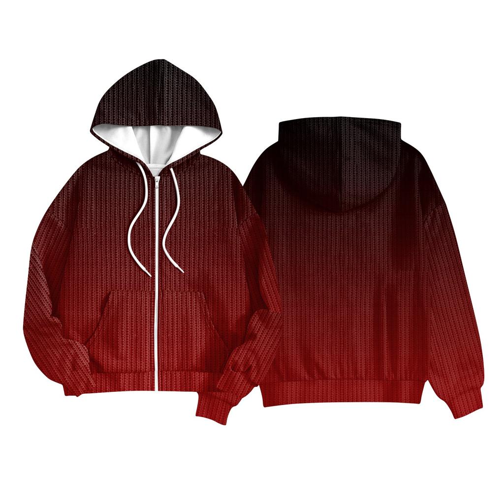 Детские Модные Куртки для Девочек и Мальчиков Повседневные Трикотажные Кардиганы с Длинным Рукавом и Капюшоном с Принтом