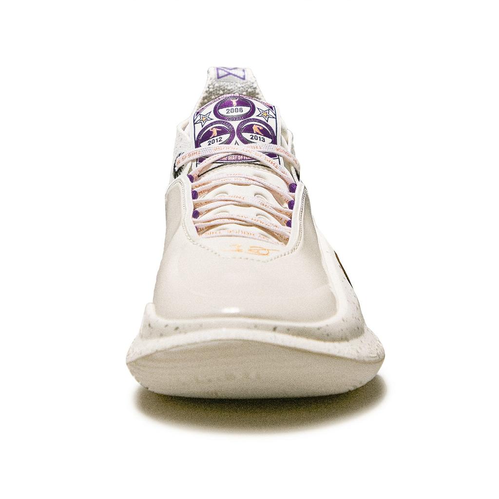 Li Ning Wow11 Амортизация Отскок Средняя высота Баскетбольные кроссовки Мужские Белый Золотой ABAU049-12