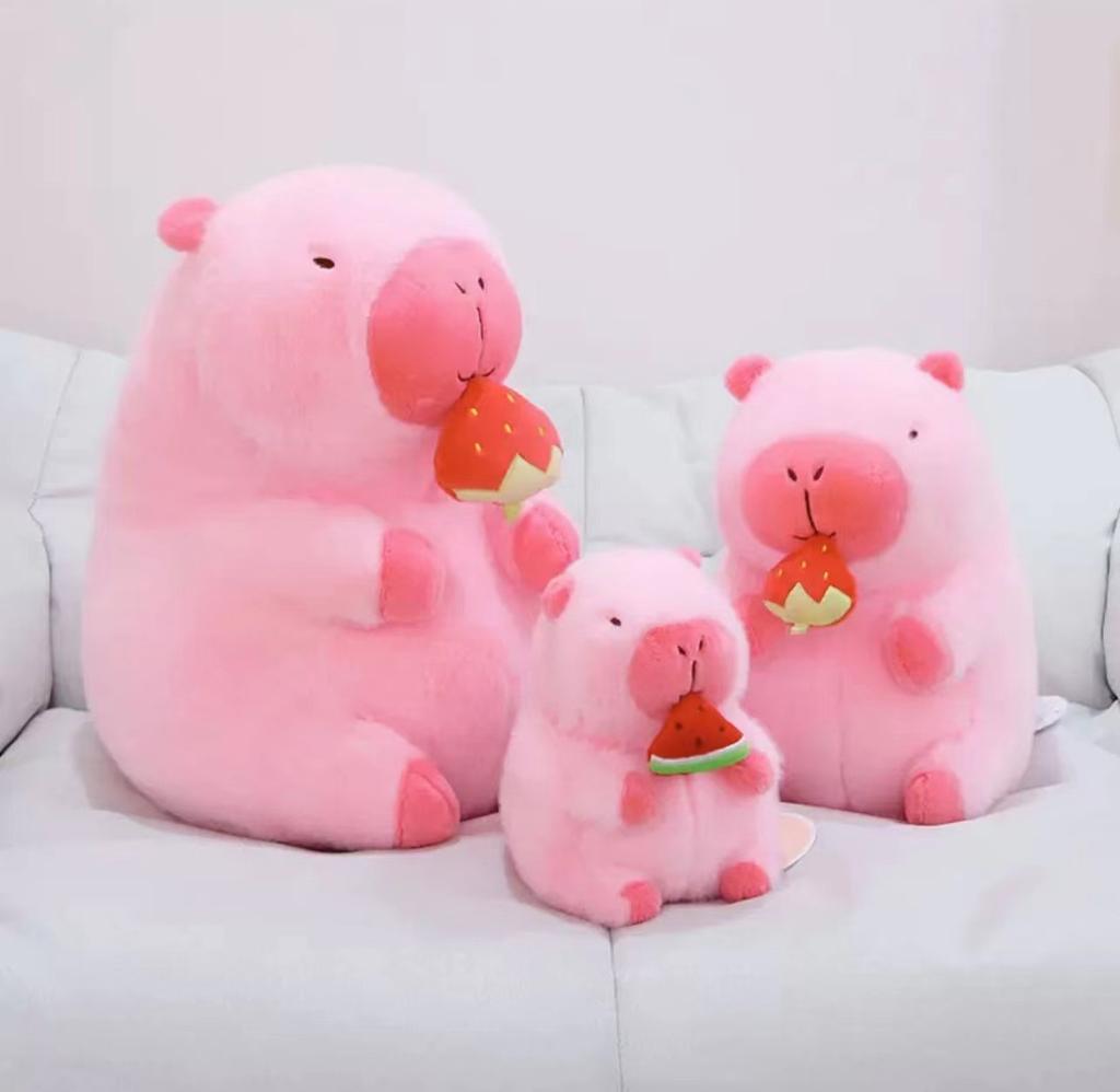 Ешь Арбуз Клубника Капибара Розовая Капибара Плюшевая Игрушка Кукла Кукла для Девочки Подушка для Детей