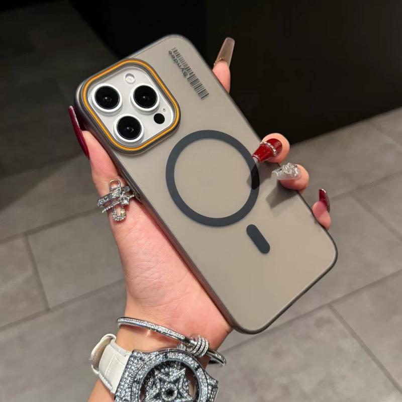 Чехол для мобильного телефона iPhone16Promax из мягкой песочной кожи, матовый полупрозрачный, подходит для Apple 15, магнитная присоска, 14, простой чехол для ПК