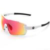 FIT MASTER Sports Sunglasses with Ribbon Mirror Lenses for a Perfect Fit A-Fit Men's Full-Rim White/Red (AF-805-C3-RDRM-S)