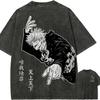 Футболка Годжо Сатору Почитаемый Человек Манга Jujutsu Kaisen T Винтажная Стирка Оверсайз Ретро Аниме Харадзюку Мужская Уличная Одежда Графический Топ