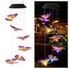 Solar Energy Powered Wind Chime Lamp Color-changing Butterfly Outdoor Garden Street Solar Panel