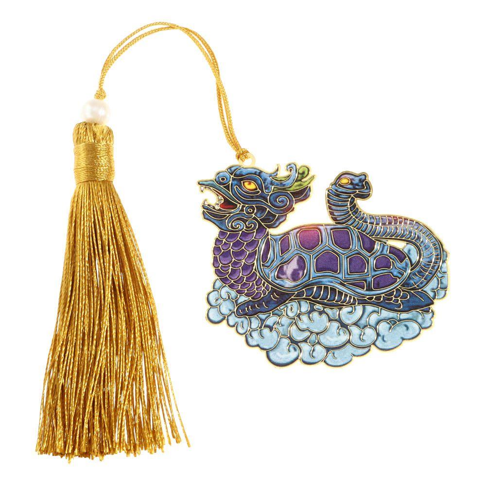 Кулон в китайском стиле Дракон Тигр Ретро Металлическая скрепка для книги Раскрашенная Закладка для пагинации Латунная закладка