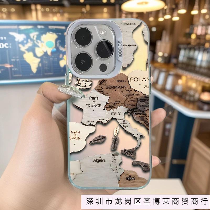 Мировая карта для чехла на телефон iphone17promax apple 16pro15 личность 14 нишевый 13