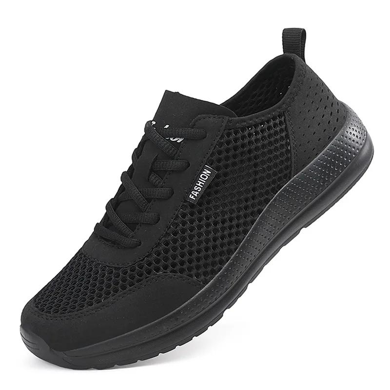 Сетчатая мужская обувь спортивная обувь на плоской подошве 2024 новая мода дышащая для ходьбы легкая и удобная мужская повседневная обувь