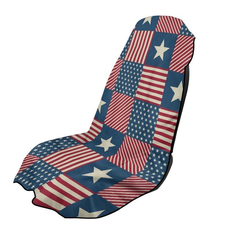 Multipurpose Outdoor Sports Car Towel Seat Cover, American Flag Cushion Cover Print