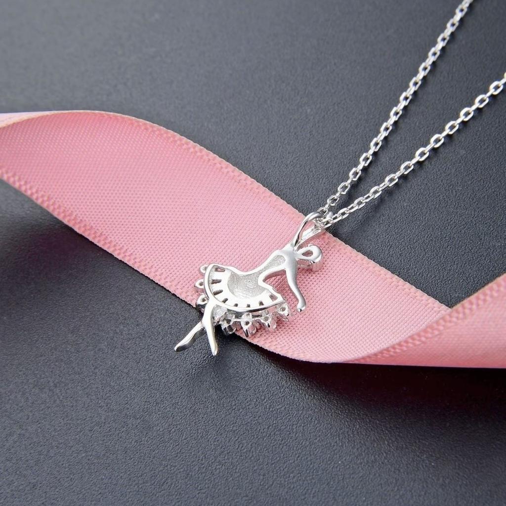 Fashion Ballet Dancer Necklace, Female Niche Design, Micro Inlaid Temperament Necklace, Collarbone Chain