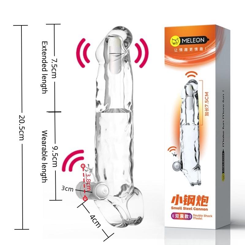 Вибратор с рукавом, кольцо для пениса, прозрачный многоразовый рукав для пениса, кольцо для пениса, удлинитель, увеличитель пениса, увеличитель члена, секс-игрушка для пар