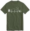 Fishing Heart Beat Pulse T-Shirt Fisherman Gift Angling, Angler Top T Shirt Left