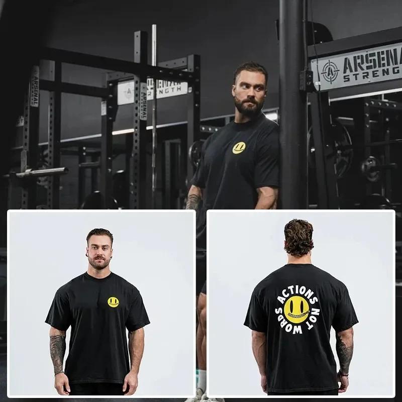 Футболка CBUM Gym Thavage Cotton Men Harajuku с короткими рукавами Футболка для бодибилдинга Спортивные футболки Летние тренировки Тренировка Бег