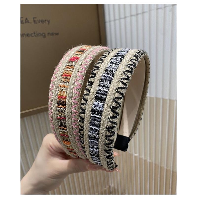 Bohemian Woven Wide Headband for Women, Vacation Style Non-slip Hair Hoop, Colorful Stitching Hairband for Washing Face & Daily Use